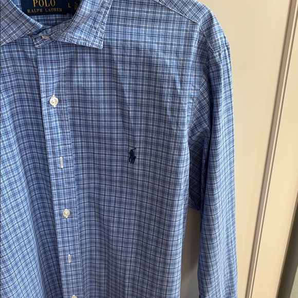 Polo by Ralph Lauren Men’s Blue Casual Plaid Button Down Shirt Sz L Like New! - Picture 2 of 9